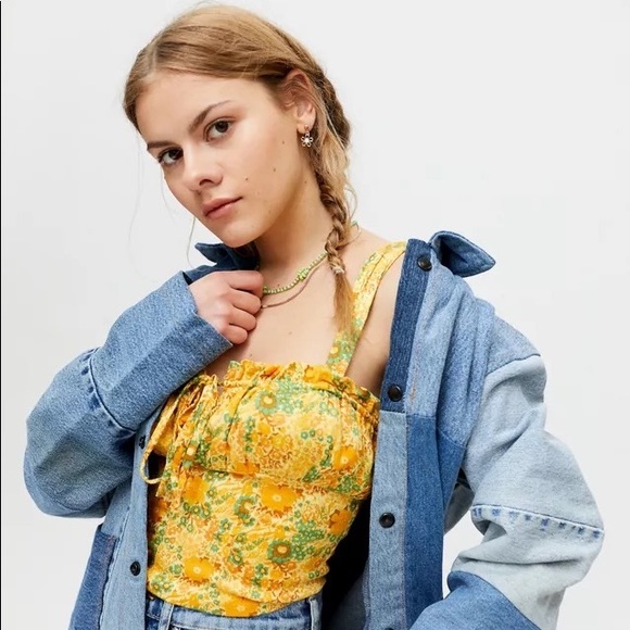 NWT UO Valentina Cropped Bustier Tank 💛 - Picture 3 of 4